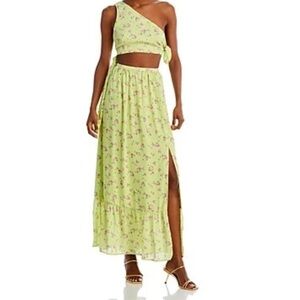 Wayf Floral Green Women's Skirt and Top.